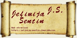 Jefimija Sentin vizit kartica